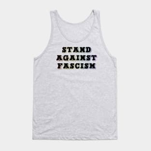 Stand Against Fascism-Rainbow Text Tank Top